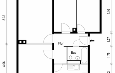 2 2/2-Zimmer-Wohnung, ca. 66 m²