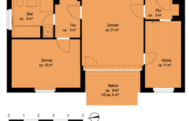 2-Zimmer-Wohnung, ca. 67 m²