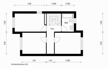 4-Zimmer-Einfamilienhaus, ca. 117 m²; OG