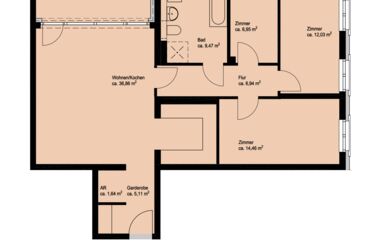 3 1/2-Zimmer-Wohnung 2. OG