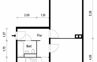 2-Zimmer-Wohnung, ca. 47,50 m²