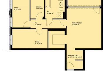 3 1/2-Zimmer-Wohnung 2. OG