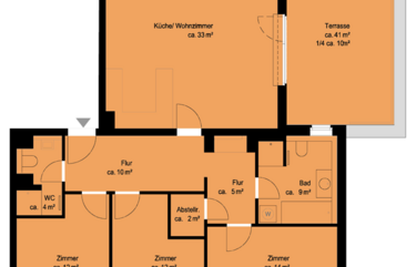 4-Zimmer-Wohnung, ca. 111 m²