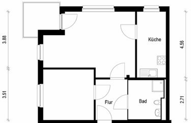 2-Zimmer-Wohnung, ca. 60 m²