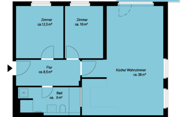 3-Zimmer-Wohnung, ca 81 m²