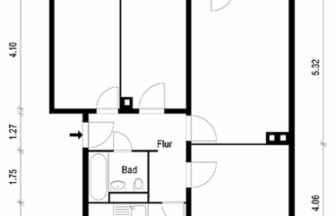 2 2/2-Zimmer-Wohnung mit Balkon, ca. 68 m²