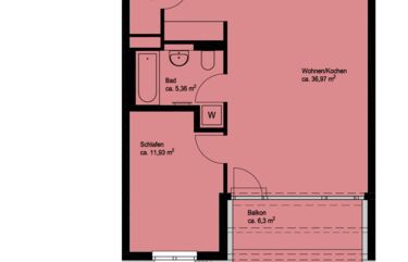 2-Zimmer-Wohnung 1. OG