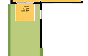 2-Zimmer-Wohnung, ca. 54 m², plus eigenem Mietergarten